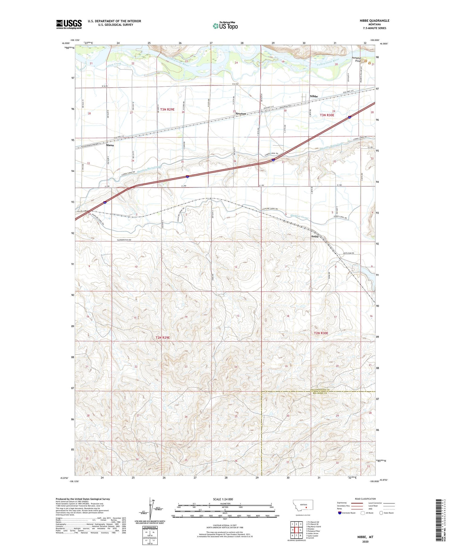 Nibbe Montana US Topo Map Image