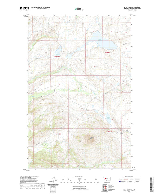 Nilan Reservoir Montana US Topo Map Image