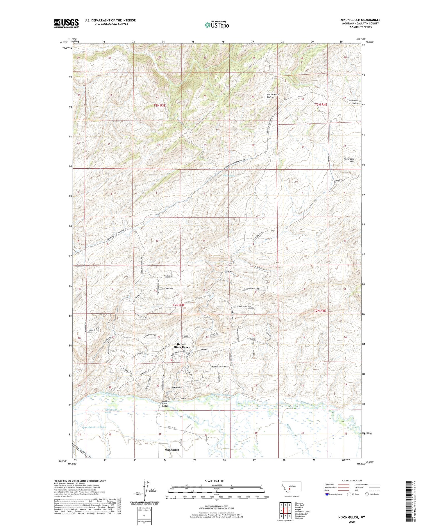 Nixon Gulch Montana US Topo Map Image