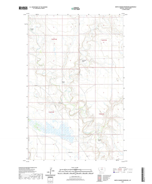 North Chinook Reservoir Montana US Topo Map Image