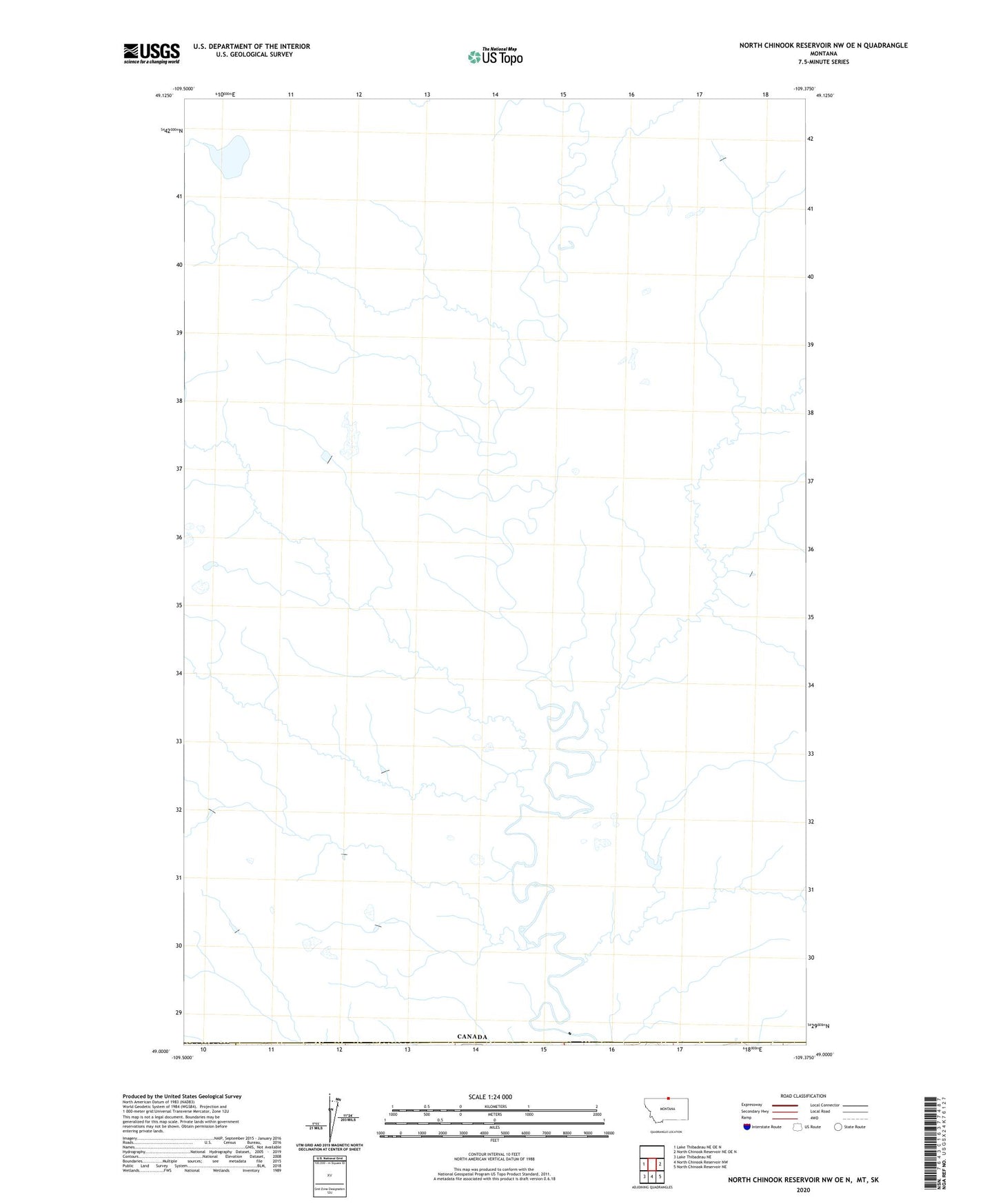 North Chinook Reservoir NW OE N Montana US Topo Map Image