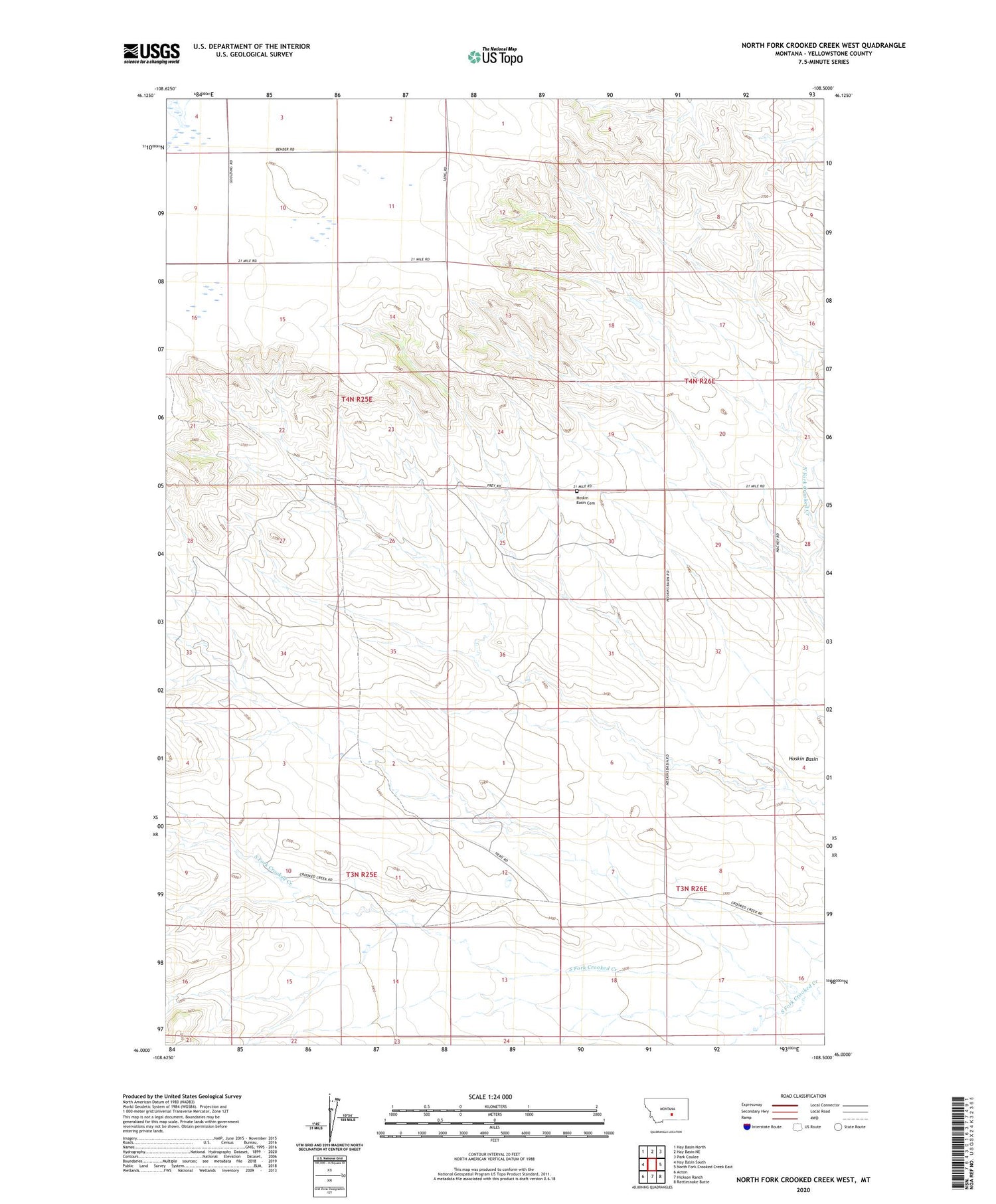 North Fork Crooked Creek West Montana US Topo Map Image
