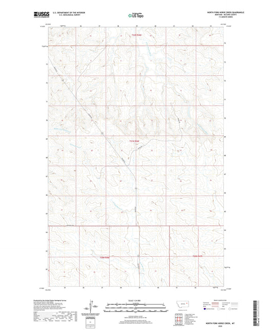 North Fork Horse Creek Montana US Topo Map Image