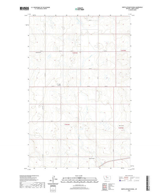 North Lothair School Montana US Topo Map Image