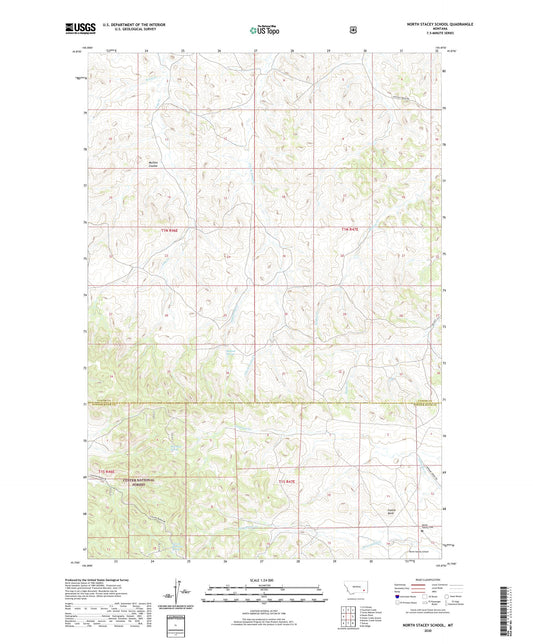 North Stacey School Montana US Topo Map Image