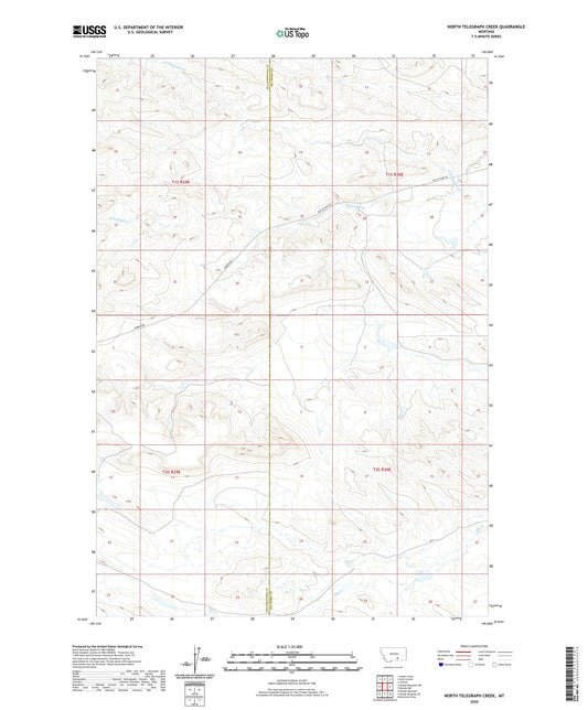 North Telegraph Creek Montana US Topo Map Image