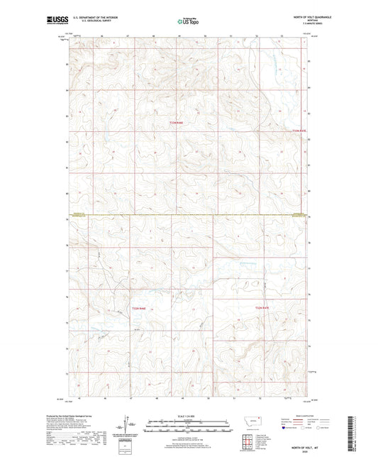 North of Volt Montana US Topo Map Image