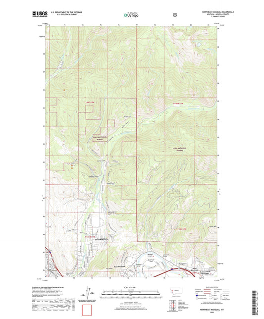 Northeast Missoula Montana US Topo Map Image