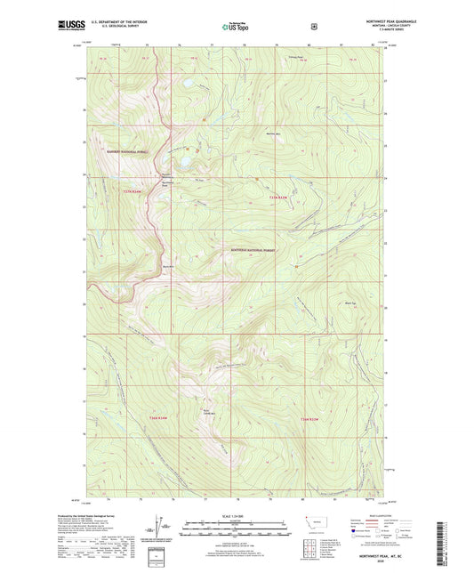 Northwest Peak Montana US Topo Map Image
