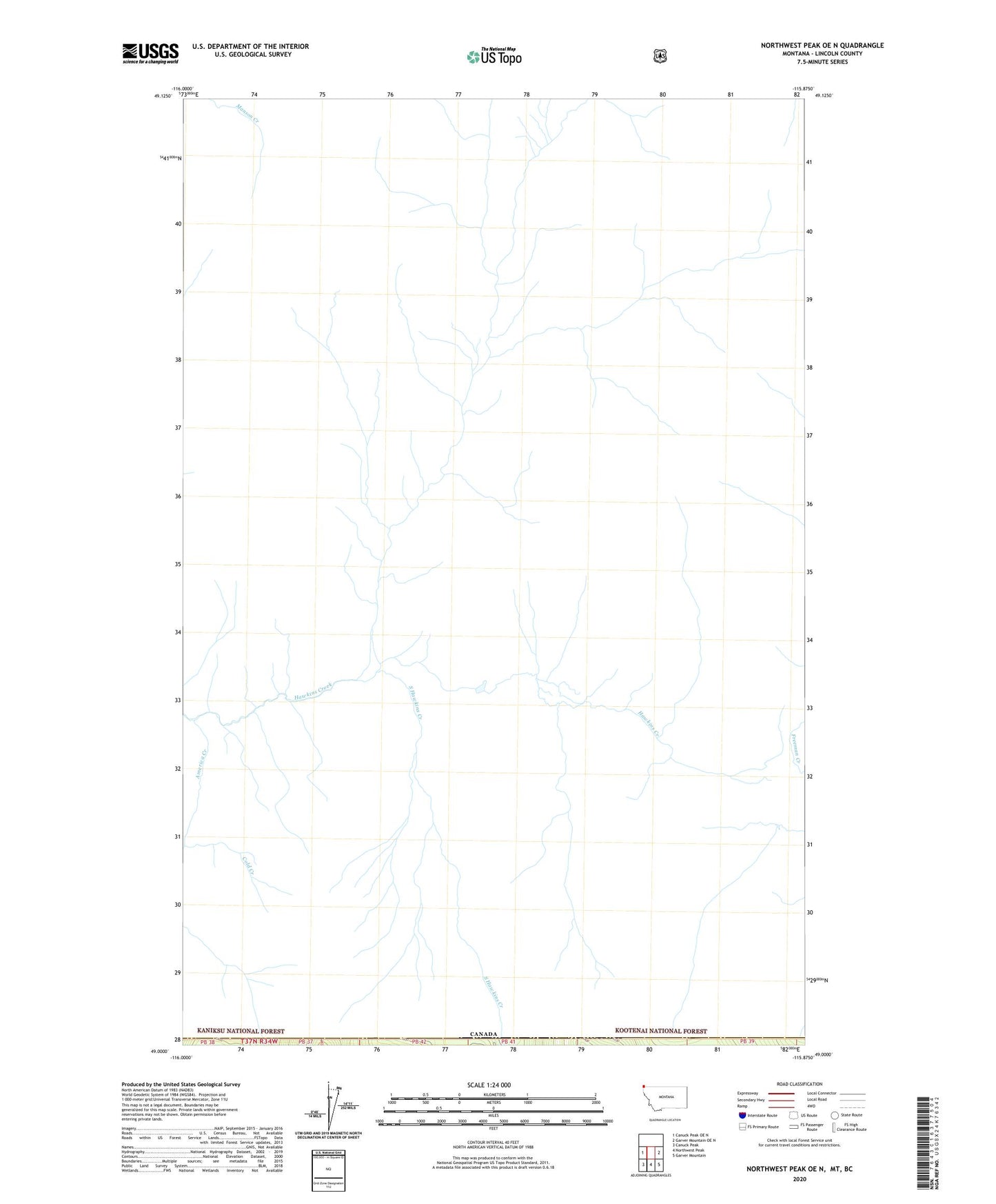 Northwest Peak OE N Montana US Topo Map Image