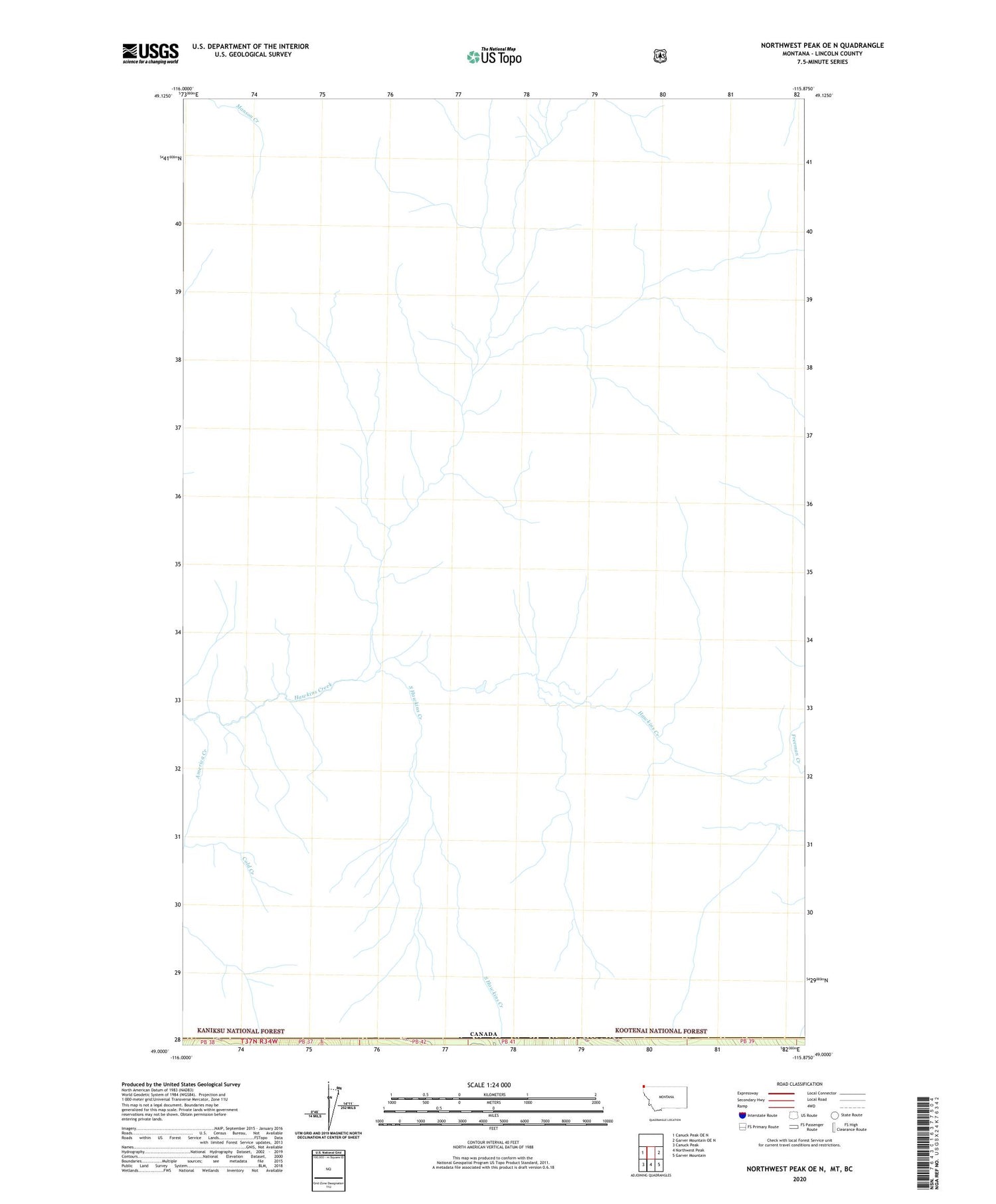 Northwest Peak OE N Montana US Topo Map Image