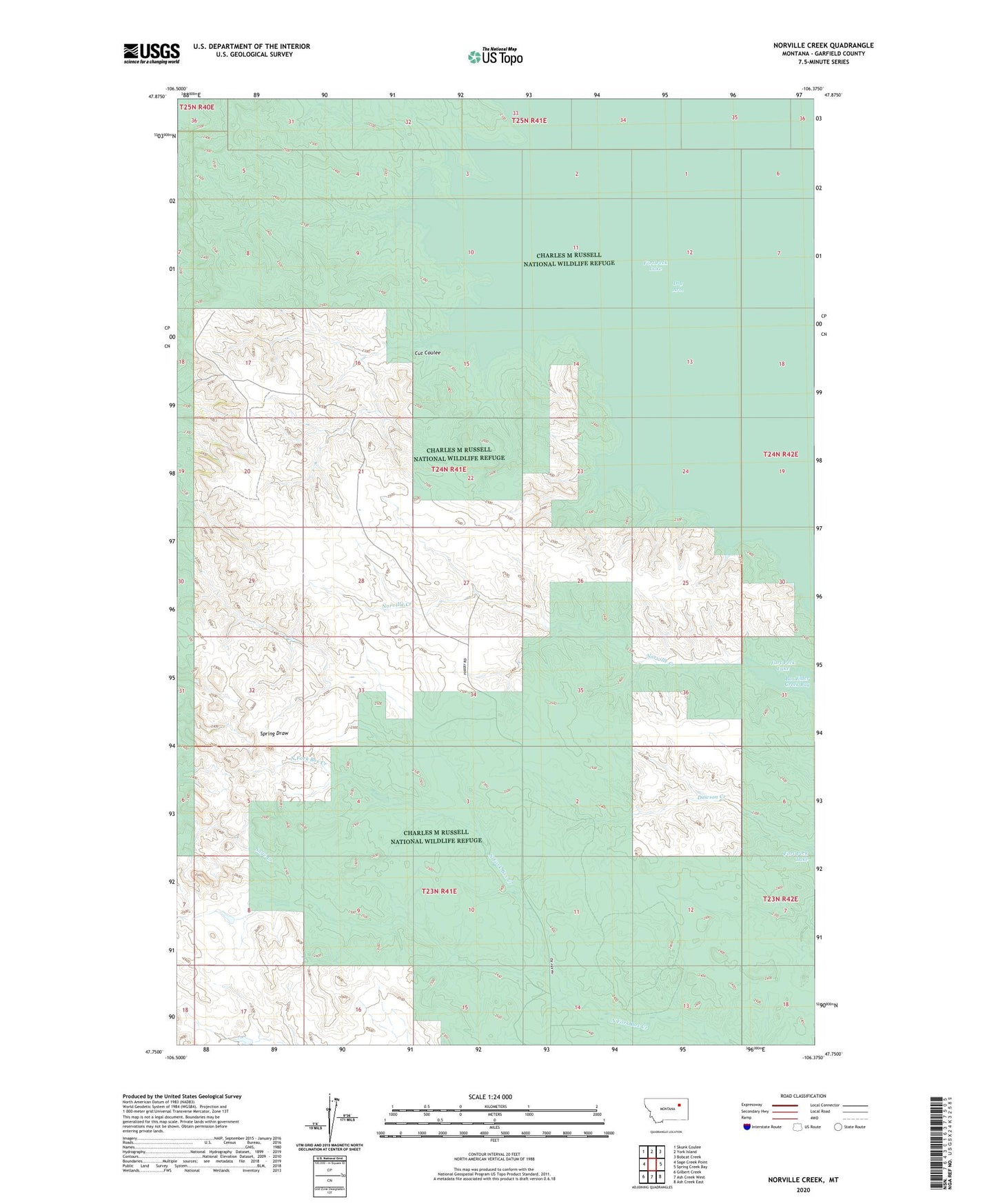 Norville Creek Montana US Topo Map Image