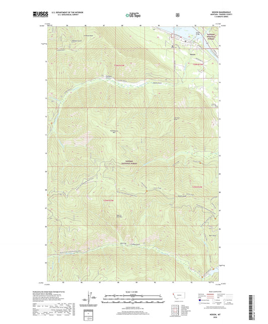 Noxon Montana US Topo Map Image