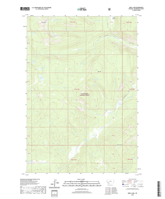 Odell Lake Montana US Topo Map Image