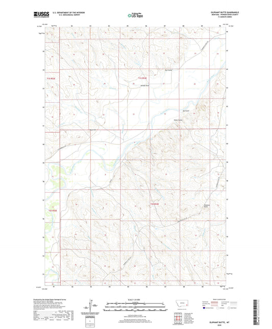 Oliphant Butte Montana US Topo Map Image