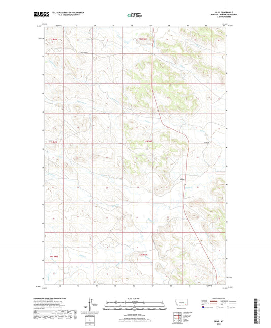 Olive Montana US Topo Map Image