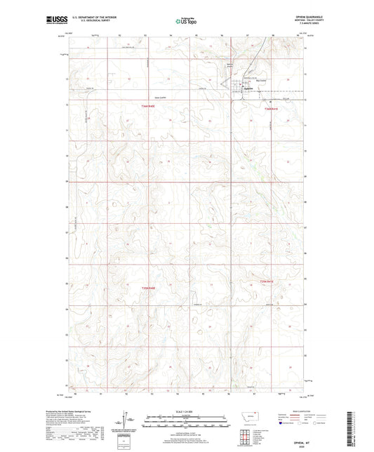 Opheim Montana US Topo Map Image