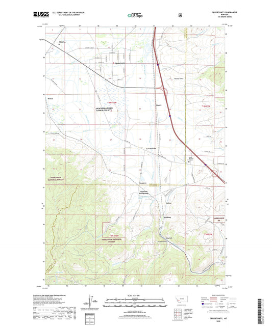 Opportunity Montana US Topo Map Image