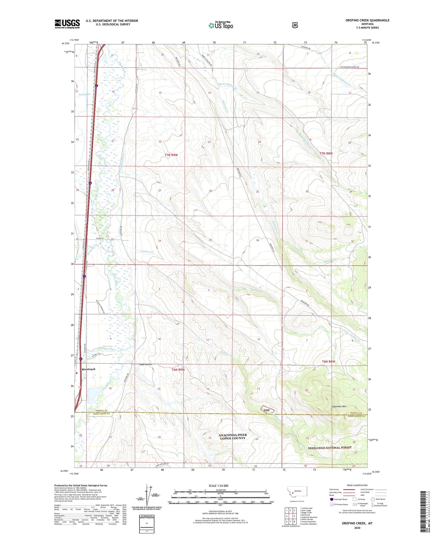 Orofino Creek Montana US Topo Map Image