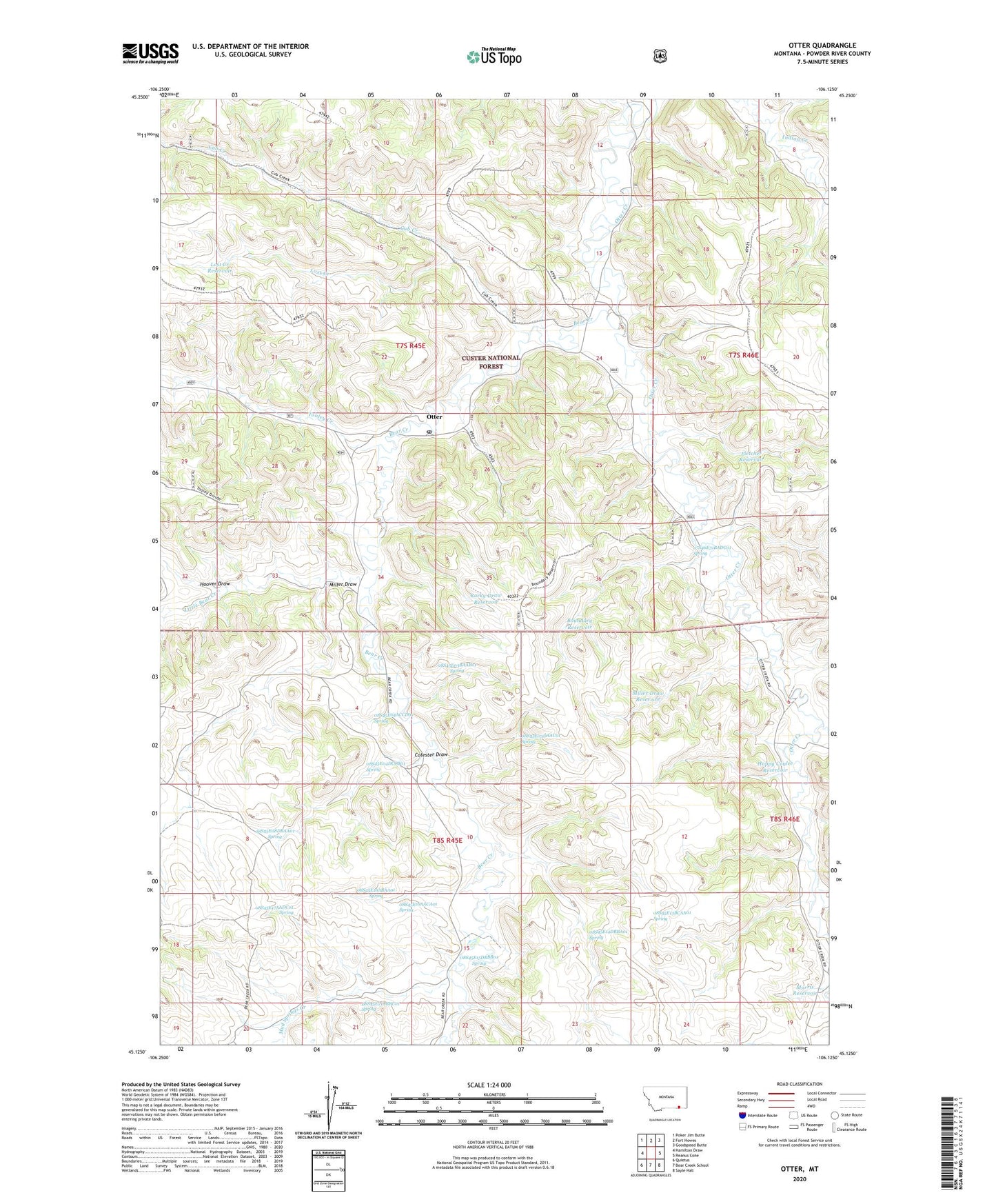 Otter Montana US Topo Map Image