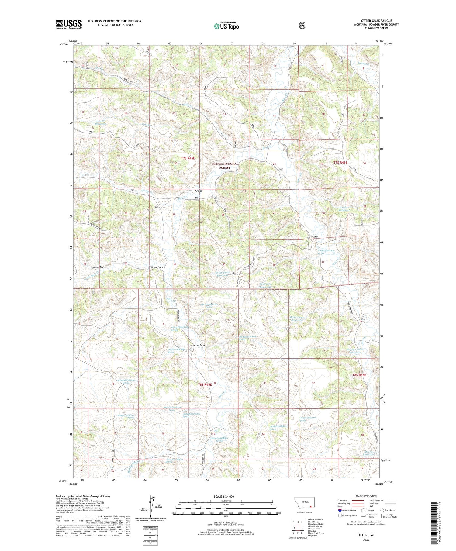 Otter Montana US Topo Map Image