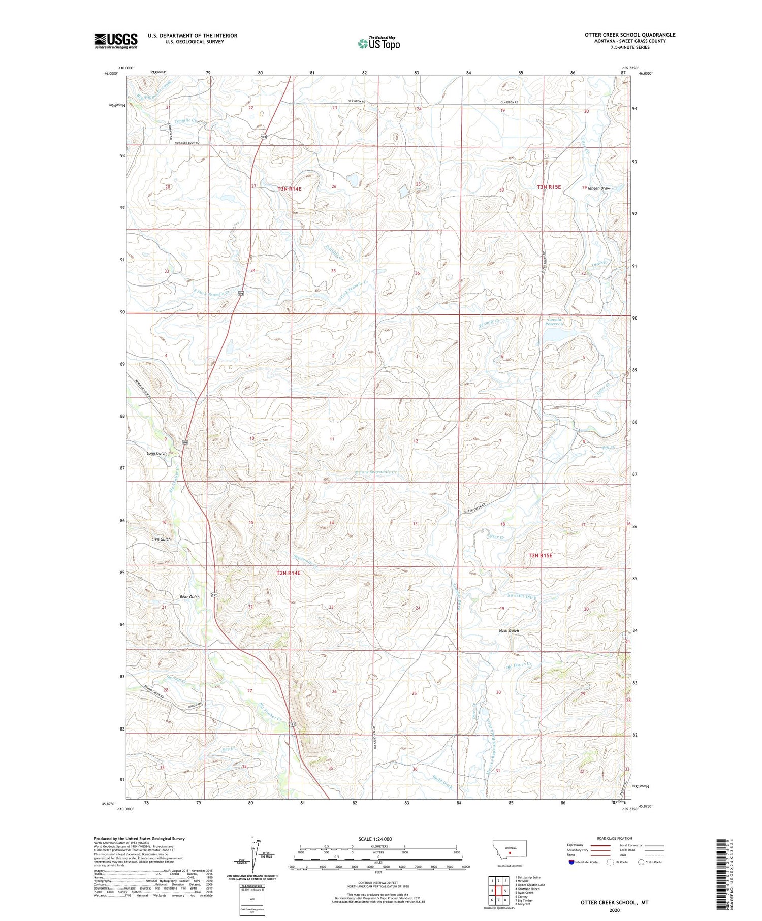 Otter Creek School Montana US Topo Map Image