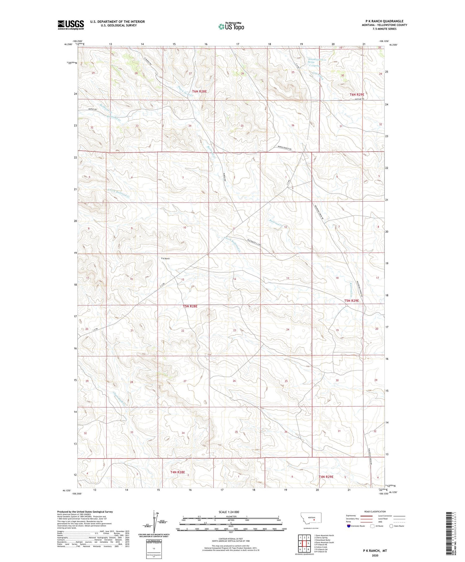 P K Ranch Montana US Topo Map Image