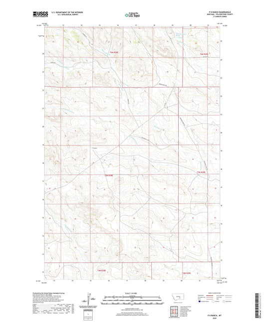 P K Ranch Montana US Topo Map Image