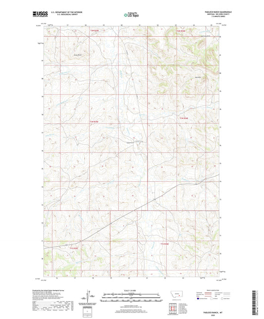 Padlock Ranch Montana US Topo Map Image