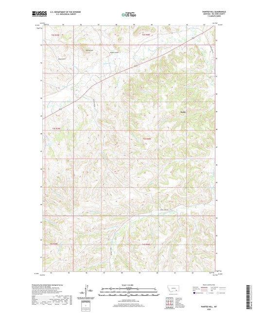Painted Hill Montana US Topo Map Image