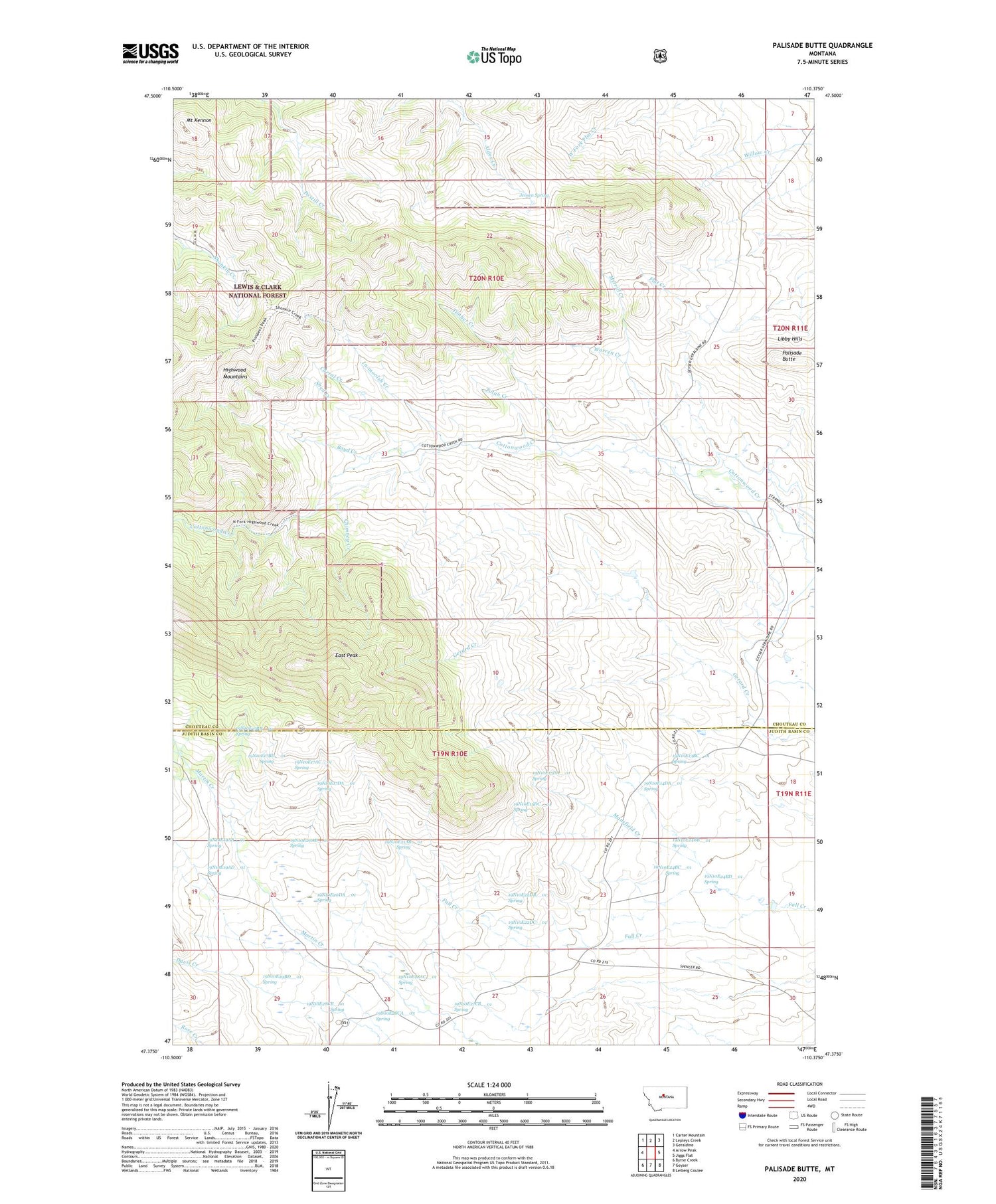 Palisade Butte Montana US Topo Map Image