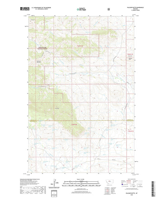 Palisade Butte Montana US Topo Map Image