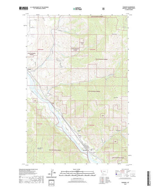 Paradise Montana US Topo Map Image