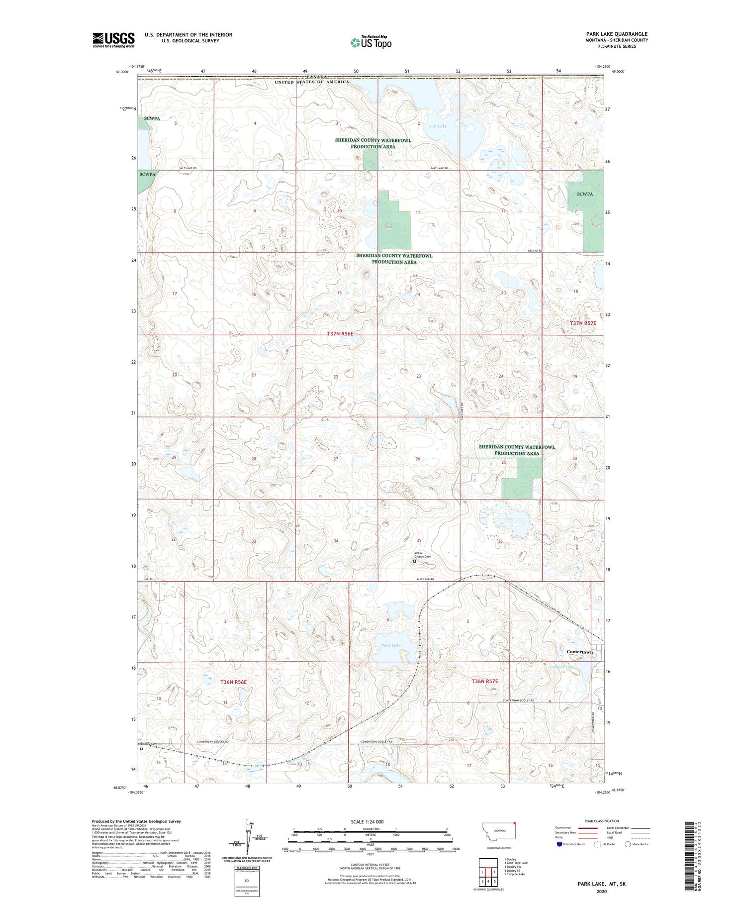 Park Lake Montana US Topo Map Image