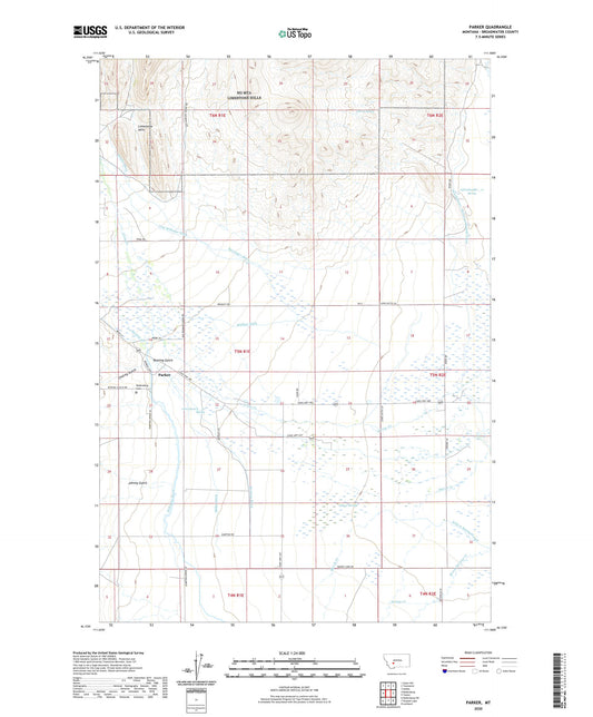 Parker Montana US Topo Map Image