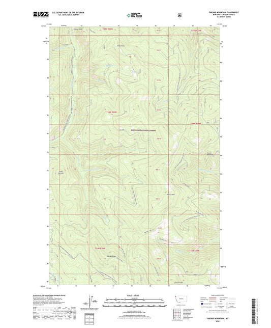Parsnip Mountain Montana US Topo Map Image