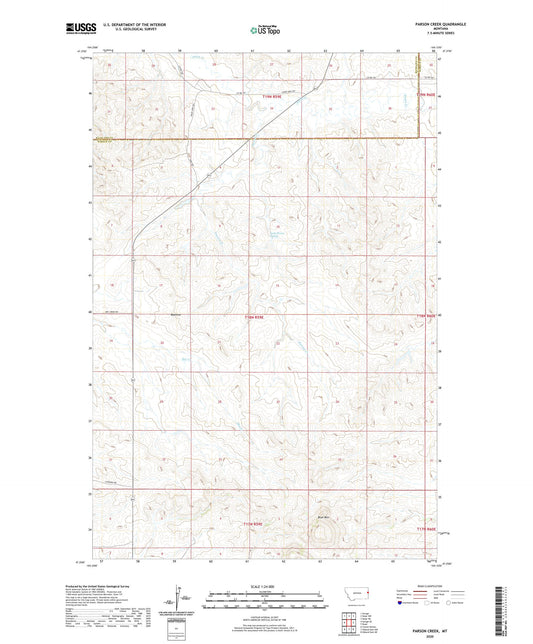 Parson Creek Montana US Topo Map Image