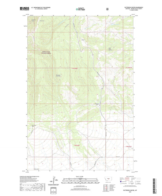 Patterson Canyon Montana US Topo Map Image