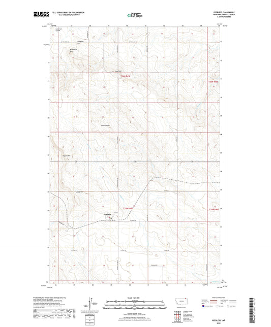 Peerless Montana US Topo Map Image