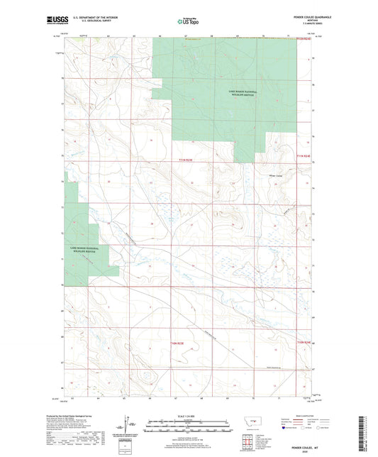 Pender Coulee Montana US Topo Map Image