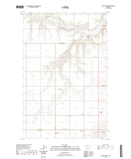 Penzer School Montana US Topo Map Image