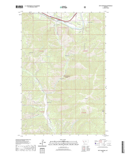 Petty Mountain Montana US Topo Map Image