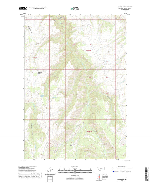 Peyote Point Montana US Topo Map Image
