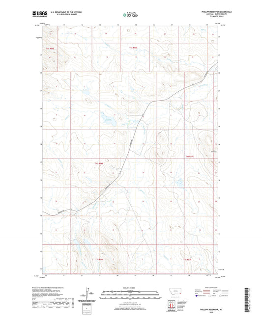 Phillippi Reservoir Montana US Topo Map Image