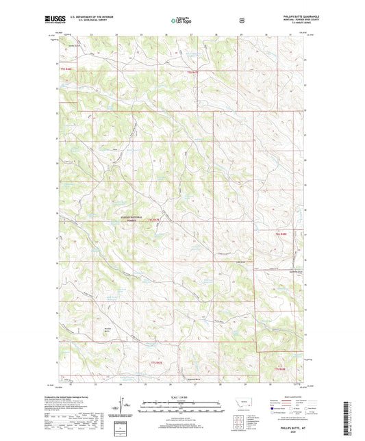 Phillips Butte Montana US Topo Map Image