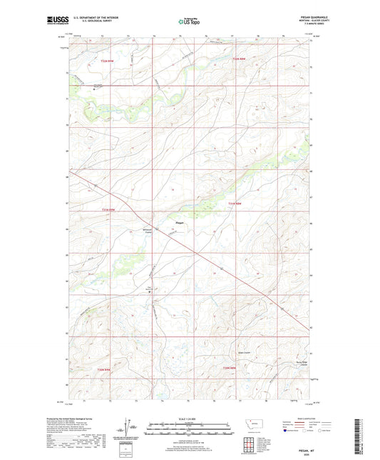 Piegan Montana US Topo Map Image