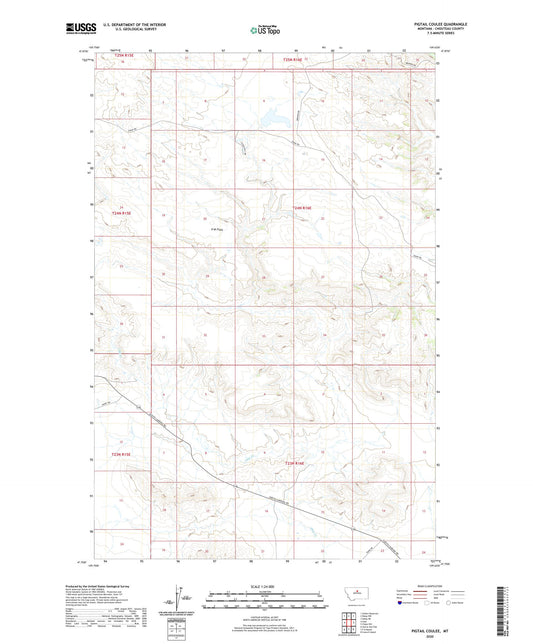 Pigtail Coulee Montana US Topo Map Image