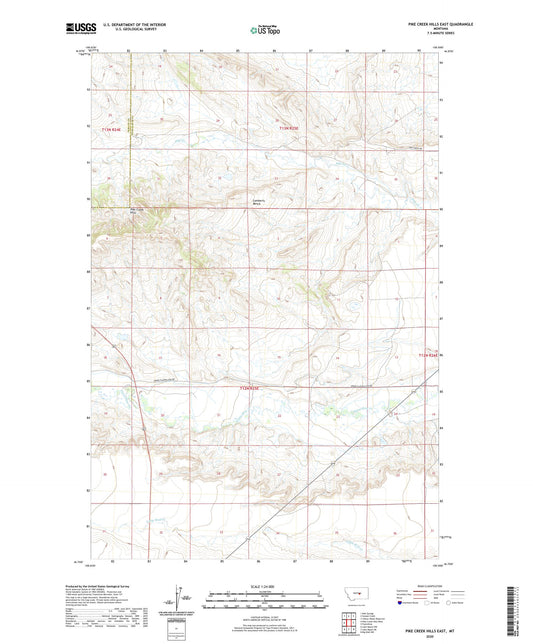 Pike Creek Hills East Montana US Topo Map Image