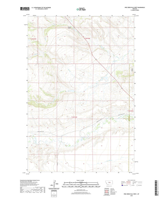 Pike Creek Hills West Montana US Topo Map Image