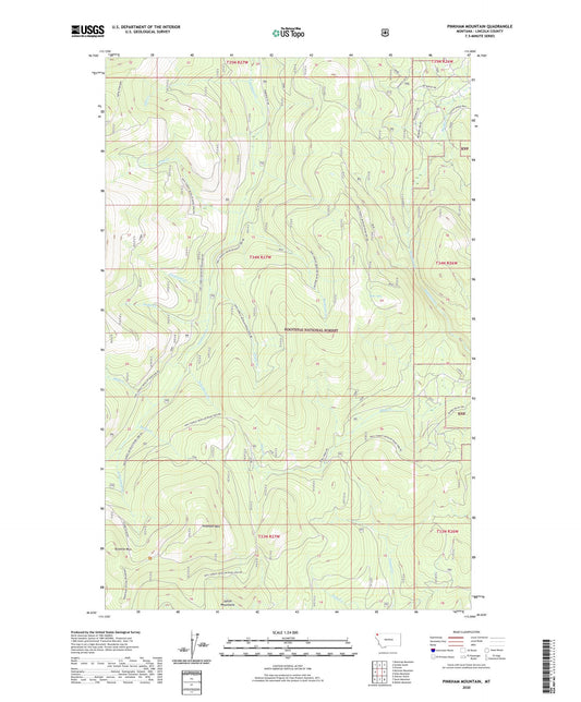 Pinkham Mountain Montana US Topo Map Image